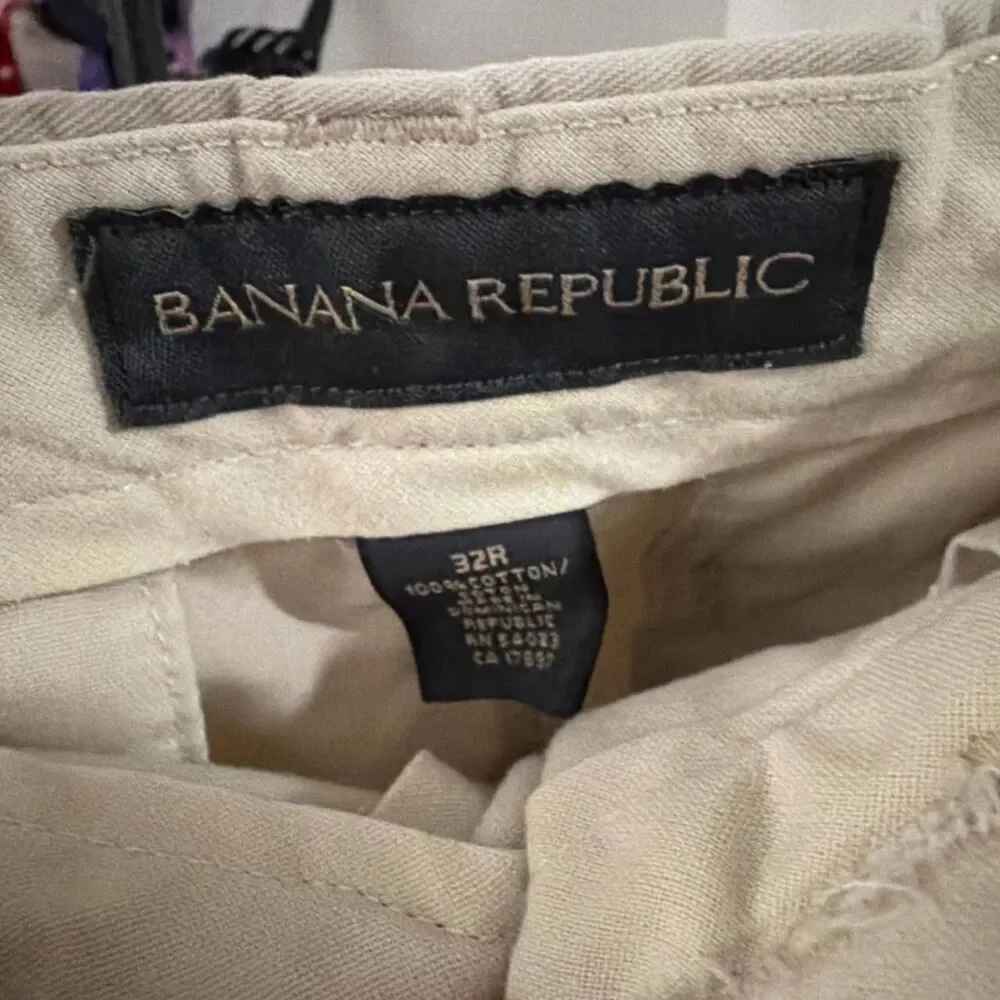 Banana Republic Men's Straight Leg Chino Pants Beige Size 32R